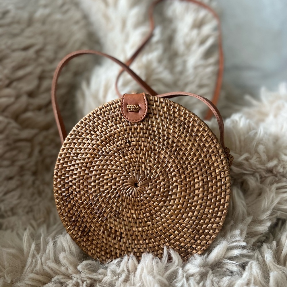 Rattan Style Cross Body Bag
